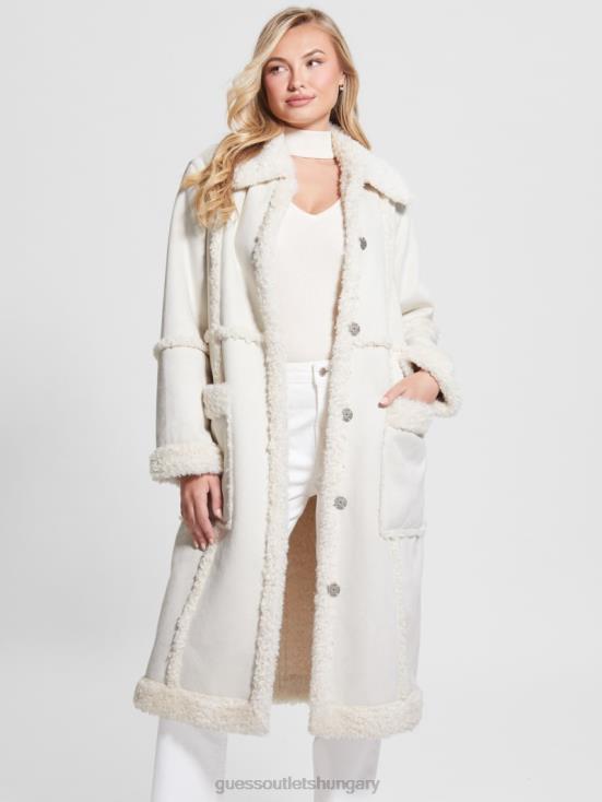 GUESS Cream White 8ZX4F1894 Nicoletta Coat