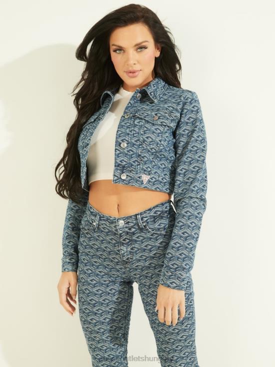 GUESS Cube Wash 8ZX4F213 Cube Geometric Cropped Jacket