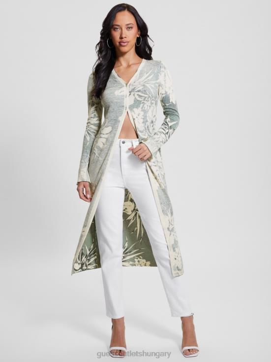 GUESS Dusty Fern Jungle Print 8ZX4F1747 Odette Long Cardigan