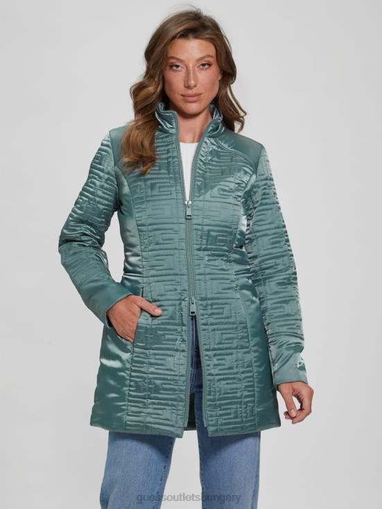 GUESS Dusty Teal 8ZX4F1963 Marine Longline Quilted Jacket