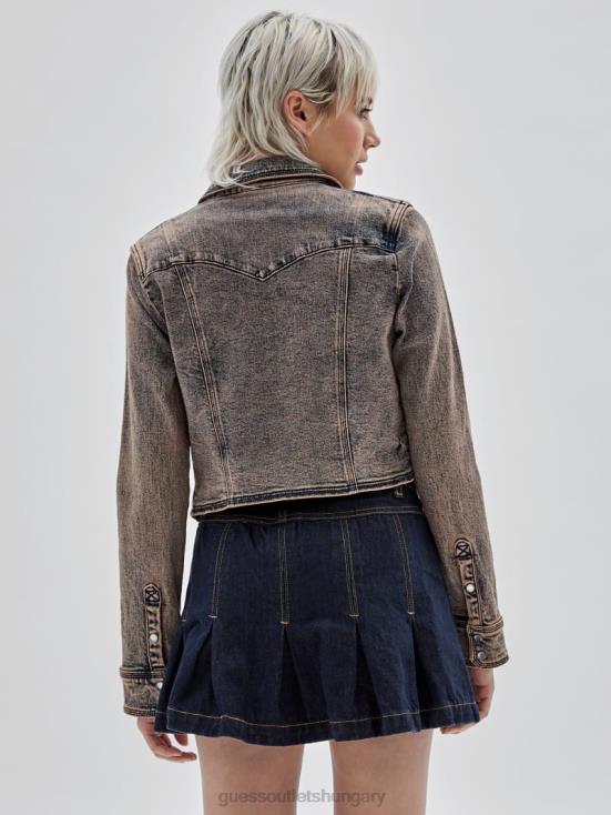 GUESS Go Pink Acid Wash 8ZX4F1843 Originals Denim Western Jacket