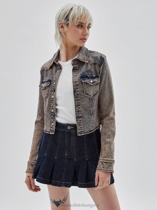 GUESS Go Pink Acid Wash 8ZX4F1843 Originals Denim Western Jacket