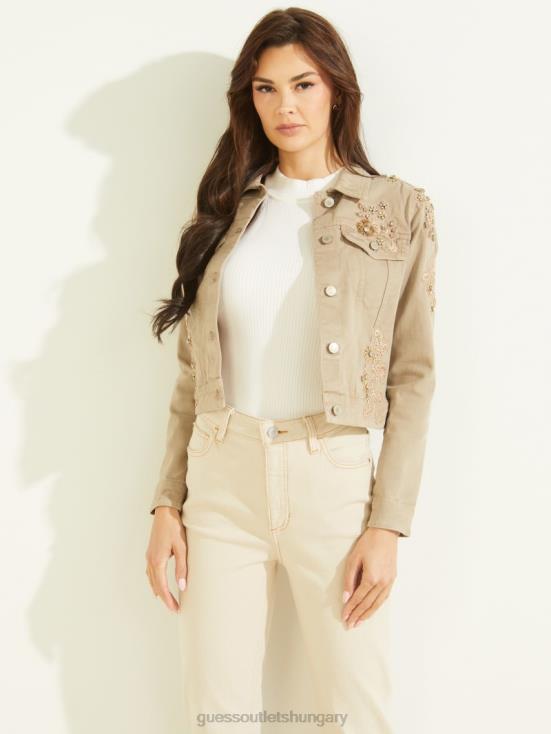 GUESS Golden Rum 8ZX4F253 Adoria Embellished Denim Jacket