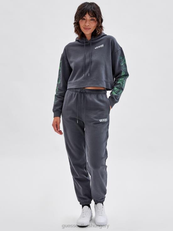 GUESS Jet Black Multi 8ZX4F1338 Originals x Batman Cropped Hoodie