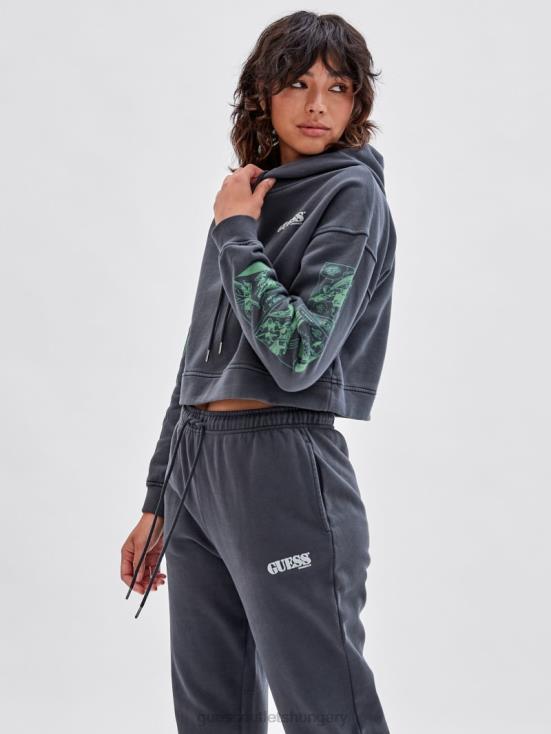 GUESS Jet Black Multi 8ZX4F1338 Originals x Batman Cropped Hoodie