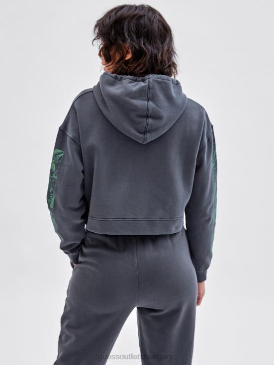 GUESS Jet Black Multi 8ZX4F1338 Originals x Batman Cropped Hoodie