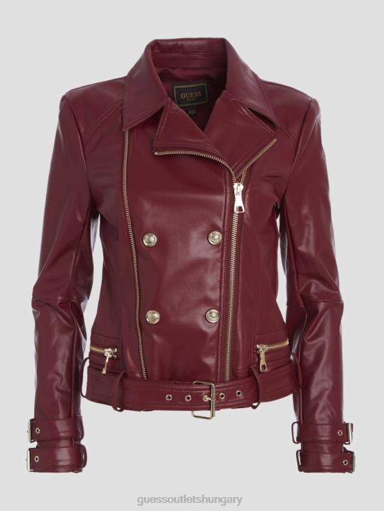 GUESS Mystic Wine Multi 8ZX4F1790 Olivia Faux-Leather Moto Jacket