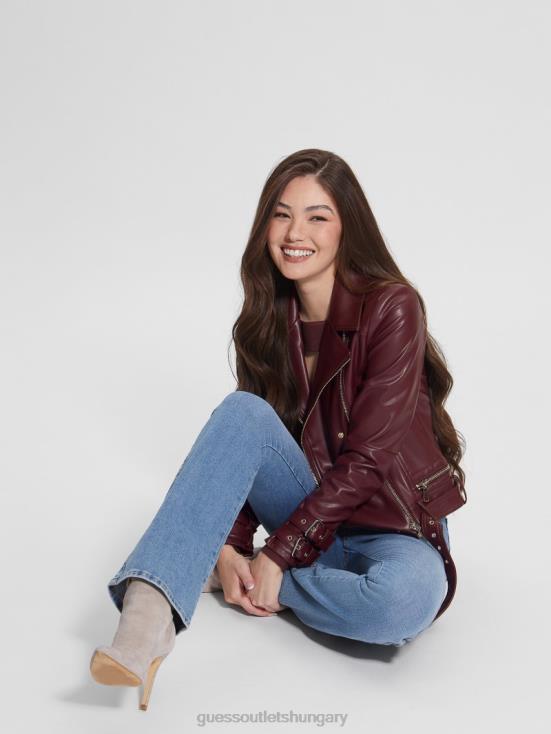 GUESS Mystic Wine Multi 8ZX4F1790 Olivia Faux-Leather Moto Jacket