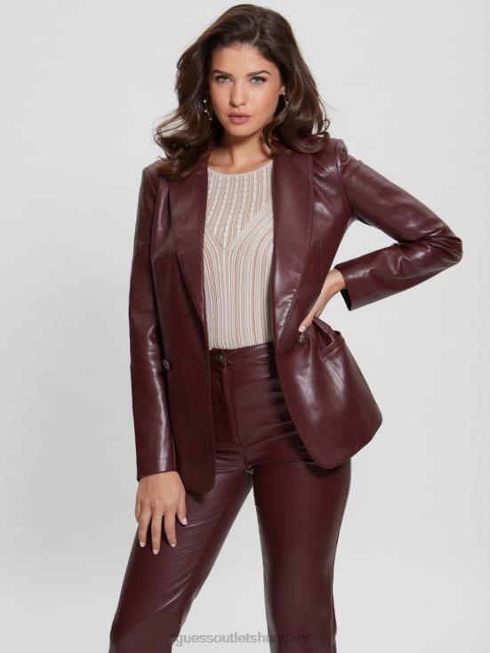 GUESS Mystic Wine Multi 8ZX4F1861 Emelie Faux-Leather Blazer
