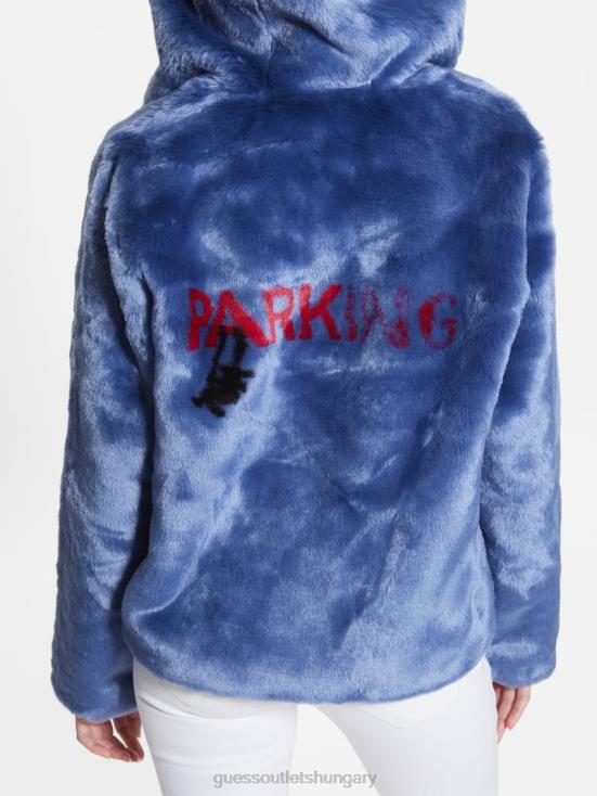 GUESS Passion Blue 8ZX4F1866 Daniela Faux-Fur Jacket