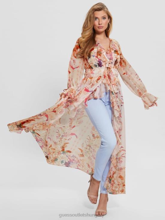 GUESS Reclaimed Romance 8ZX4F1414 Eco Vanessa Printed Chiffon Duster