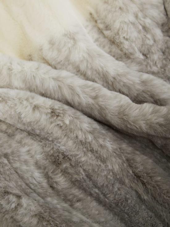 GUESS Shaded Salvia White Combo 8ZX4F1958 Marta Faux-Fur Coat