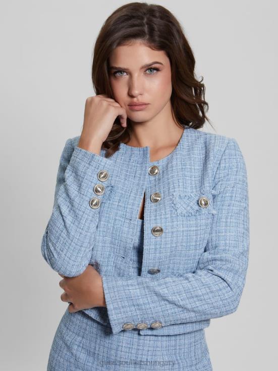 GUESS Sky Dusk Multi 8ZX4F1924 Alara Shimmer Tweed Jacket