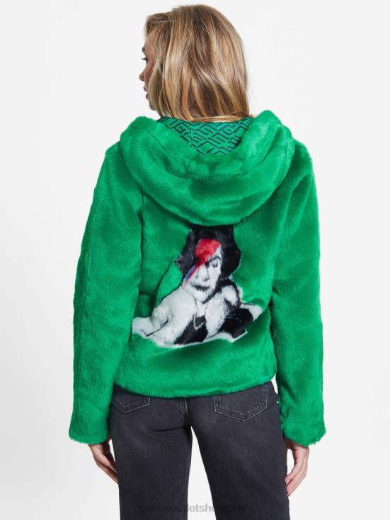 GUESS Valley Green 8ZX4F1915 Dafne Faux-Fur Jacket