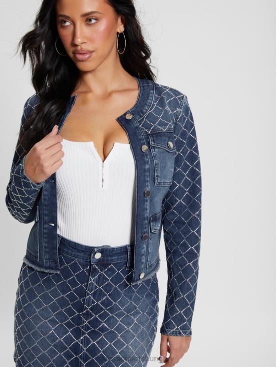 GUESS Bling Ocean 8ZX4F29 Larissa Diamond Denim Jacket