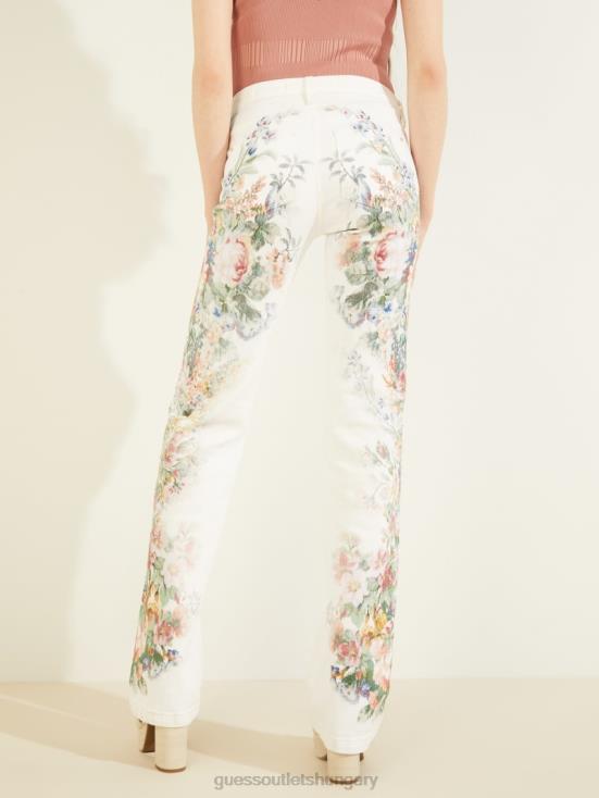 GUESS Floral Blossom 8ZX4F211 Sexy Bootcut Floral Jeans