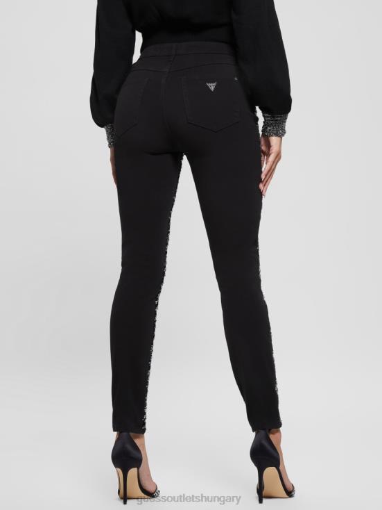 GUESS Glam Tiger Silver 8ZX4F220 1981 Tiger Sequin Skinny Jeans