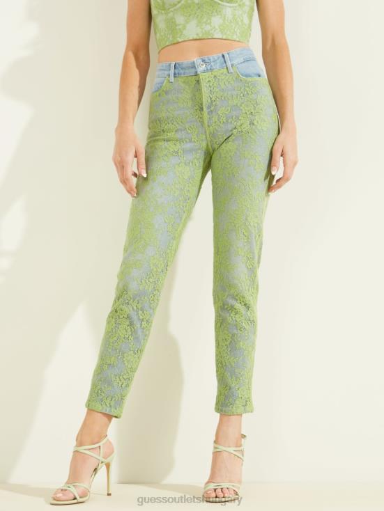 GUESS Green Lace Wash 8ZX4F268 1981 Lace Skinny Jeans