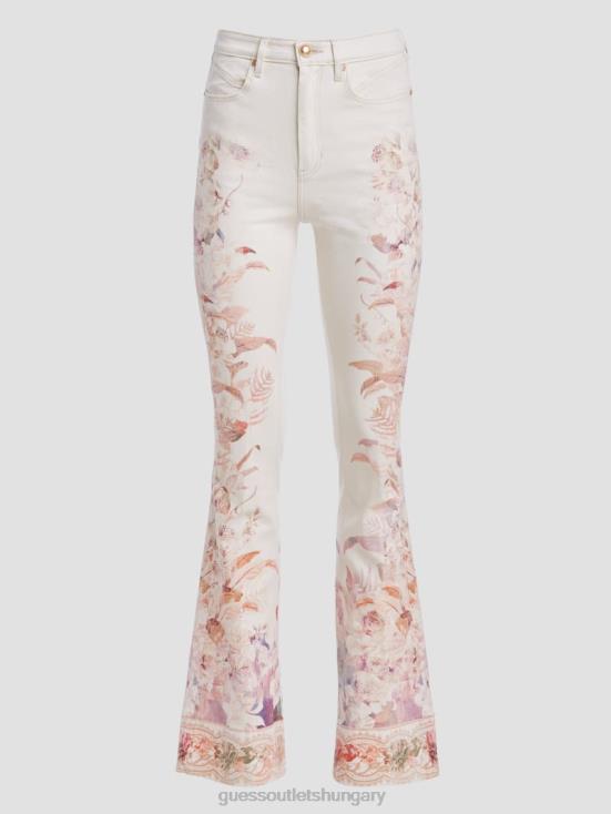 GUESS Harmony W 8ZX4F86 Eco Pop \'70s Floral Print Flare Jeans