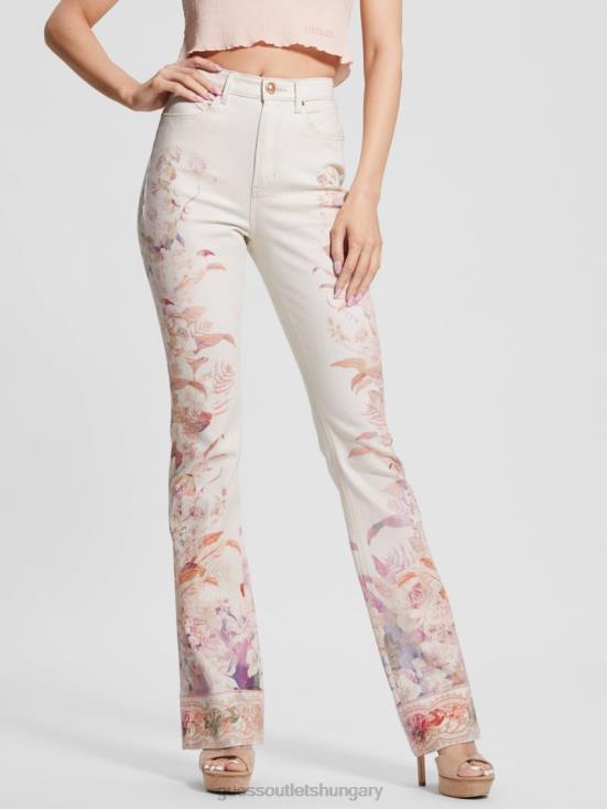GUESS Harmony W 8ZX4F86 Eco Pop \'70s Floral Print Flare Jeans