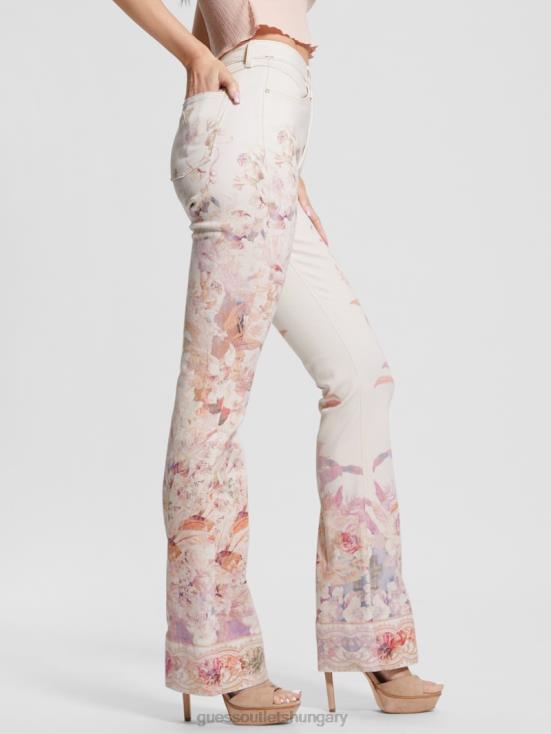 GUESS Harmony W 8ZX4F86 Eco Pop \'70s Floral Print Flare Jeans