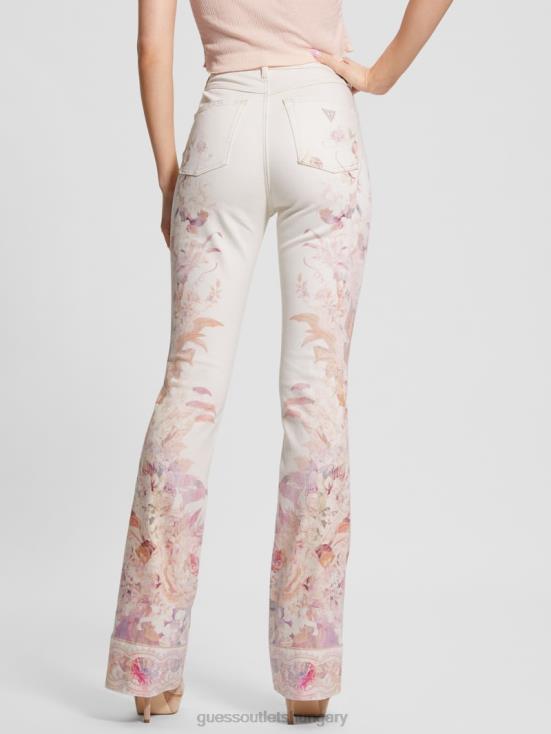 GUESS Harmony W 8ZX4F86 Eco Pop \'70s Floral Print Flare Jeans