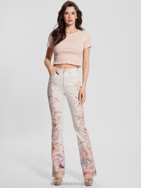 GUESS Harmony W 8ZX4F86 Eco Pop \'70s Floral Print Flare Jeans