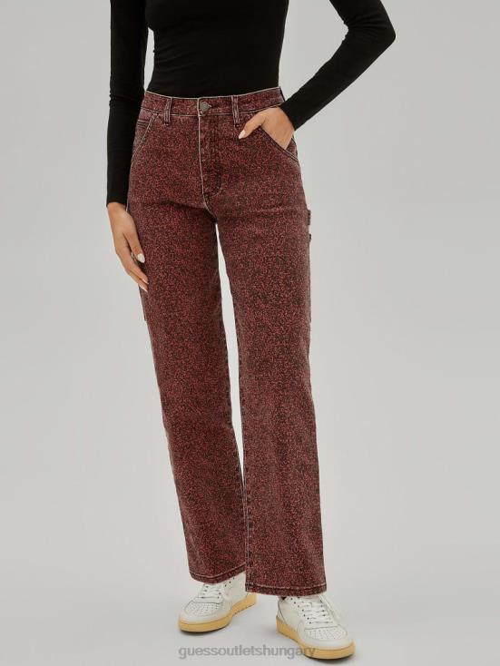 GUESS Heirloom Red 8ZX4F146 Originals Composition Print Carpenter Jeans