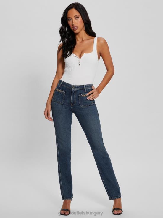 GUESS Koipond Blue 8ZX4F59 Eco 1981 High-Rise Straight Jeans