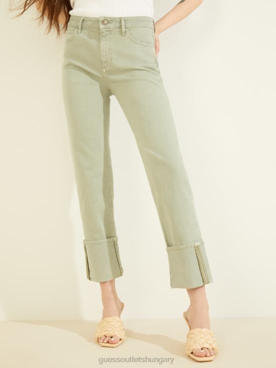 GUESS Light Matcha Multi 8ZX4F275 1981 Cuffed Straight Jeans