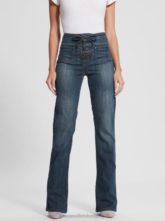 GUESS Lost Palms 8ZX4F99 Harlow Lace-Up Flare Jeans