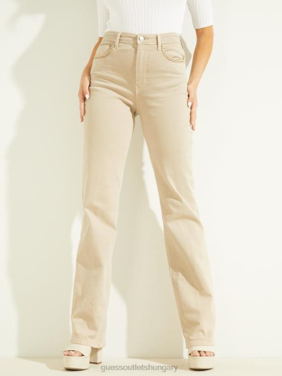 GUESS Moon Stone 8ZX4F217 Eco '80s Chain Detail Straight Jeans