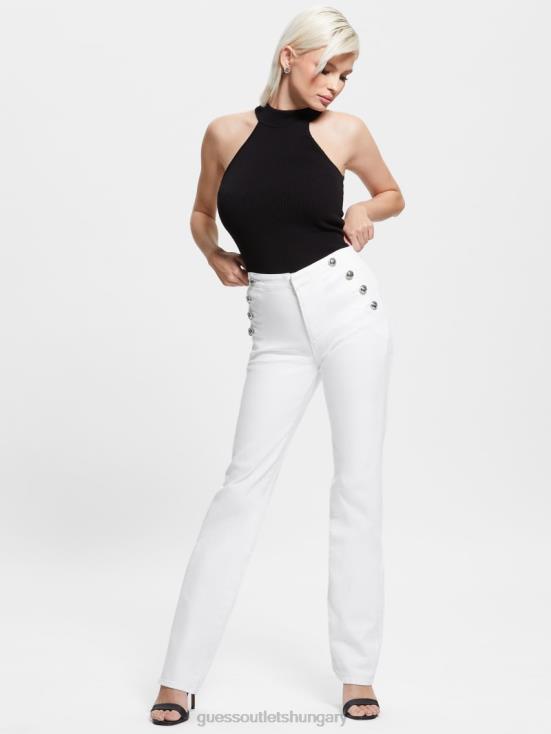 GUESS Optic White 8ZX4F78 Lula Straight Jeans