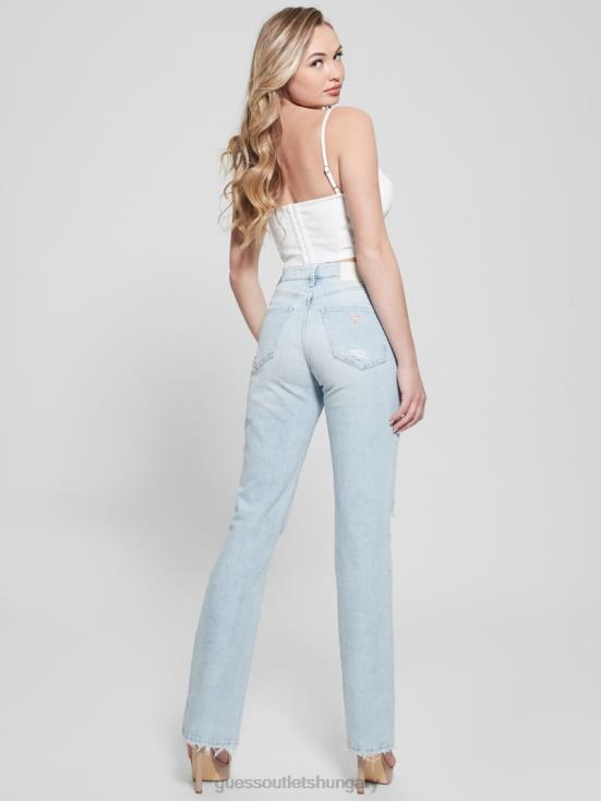 GUESS Pacific Destroy 8ZX4F23 80s Destroyed High-Rise Straight Jeans