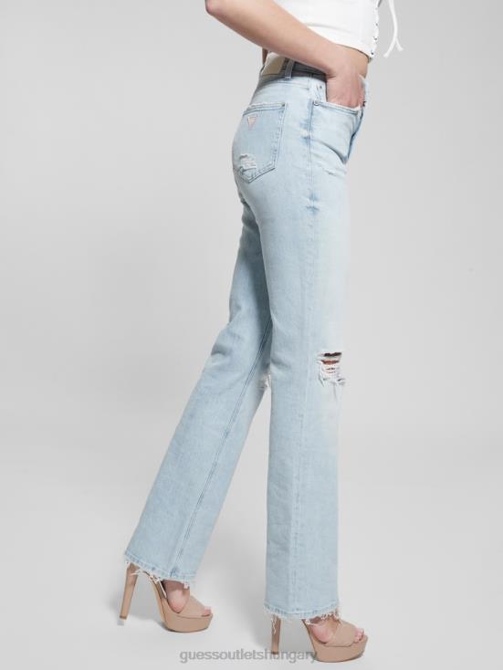 GUESS Pacific Destroy 8ZX4F23 80s Destroyed High-Rise Straight Jeans
