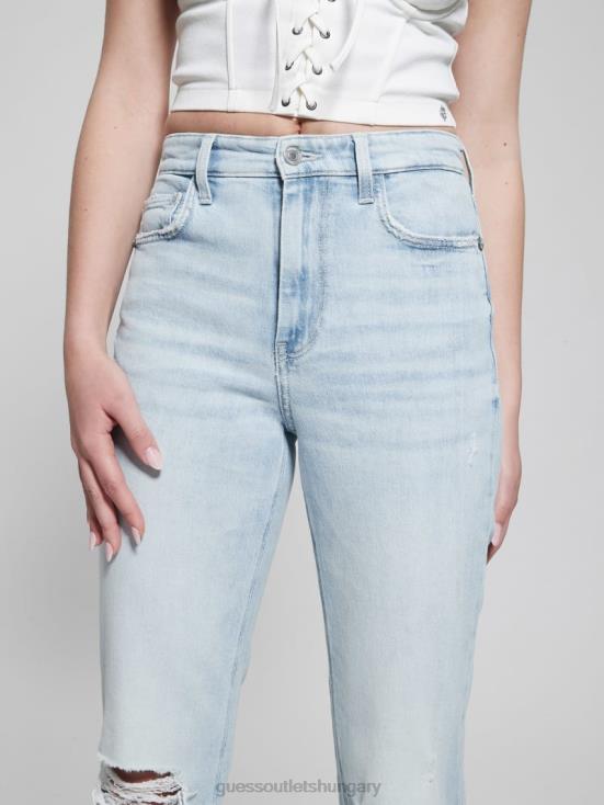 GUESS Pacific Destroy 8ZX4F23 80s Destroyed High-Rise Straight Jeans