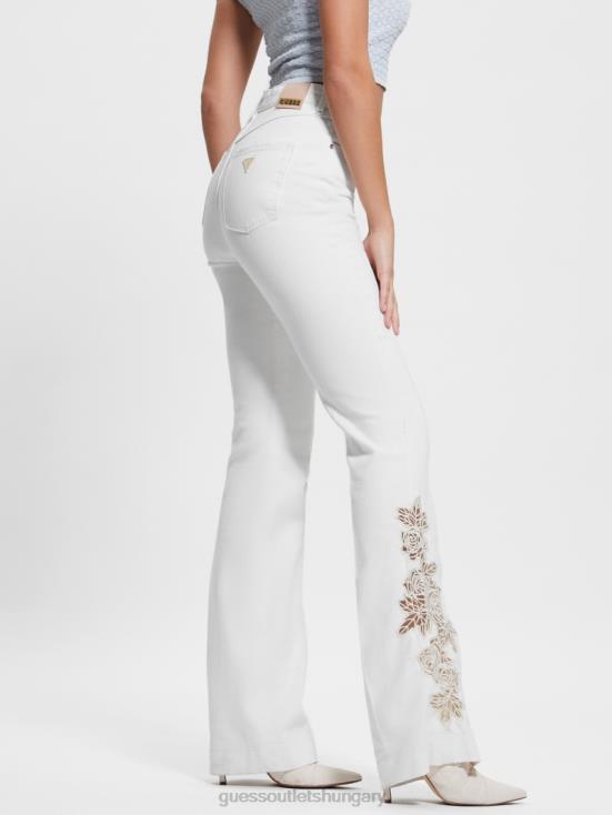 GUESS Passionates 8ZX4F16 Pop \'70s Floral Applique Flared Jeans