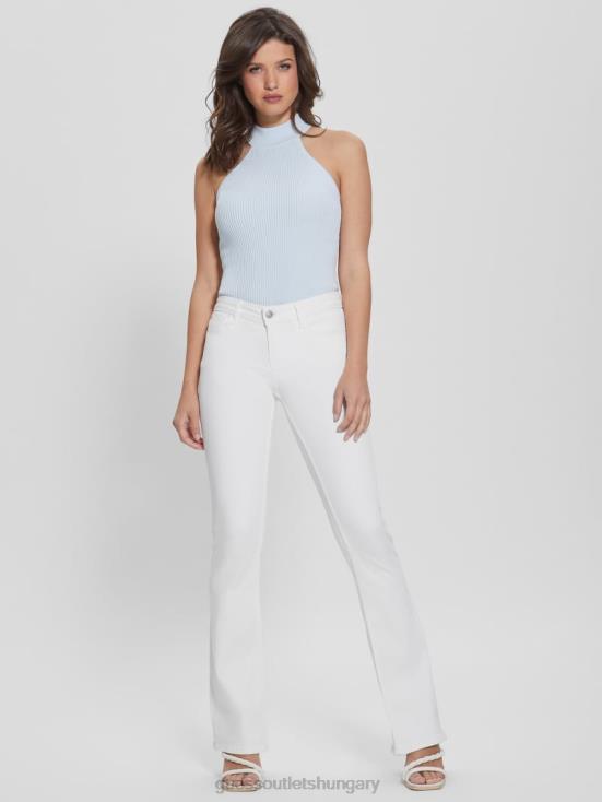 GUESS Pure White 8ZX4F224 Ryder Low-Rise Flared Jeans