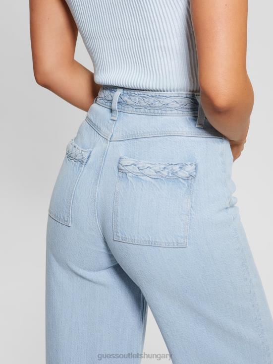 GUESS Sunny Ice 8ZX4F60 Eco Braided Super High-Rise Wide Leg Jeans