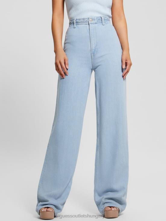 GUESS Sunny Ice 8ZX4F60 Eco Braided Super High-Rise Wide Leg Jeans