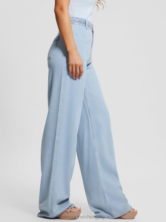 GUESS Sunny Ice 8ZX4F60 Eco Braided Super High-Rise Wide Leg Jeans