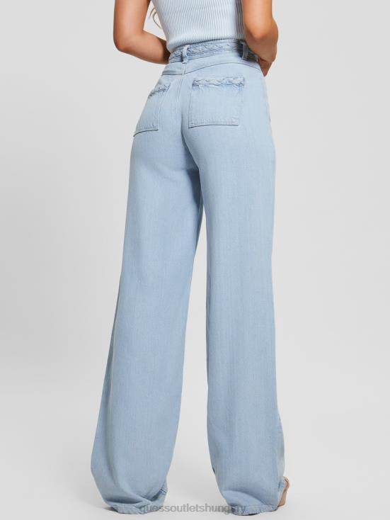 GUESS Sunny Ice 8ZX4F60 Eco Braided Super High-Rise Wide Leg Jeans