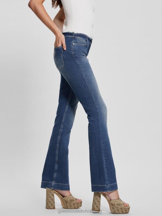 GUESS The Lima 8ZX4F39 Eco Pop \'70s Frayed Flared Jeans
