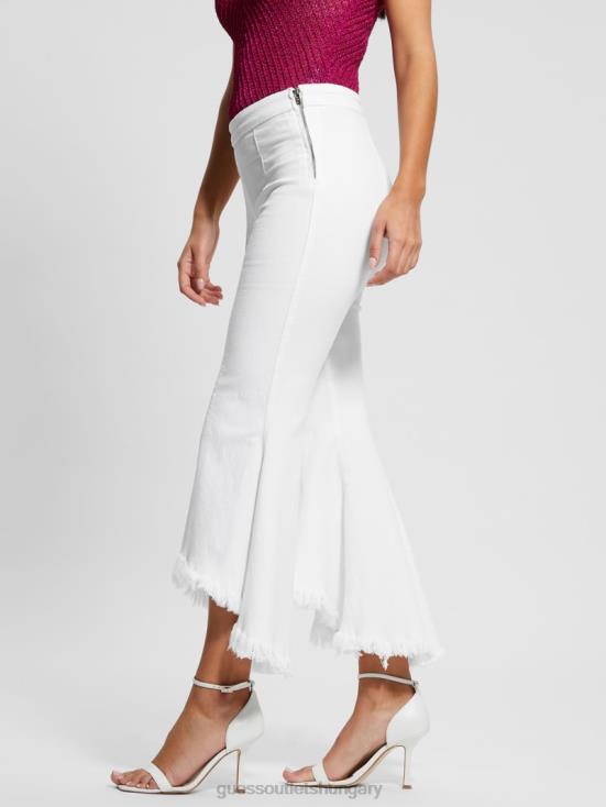 GUESS White Bufali 8ZX4F14 Sofia 1981 High-Rise Flared Jeans