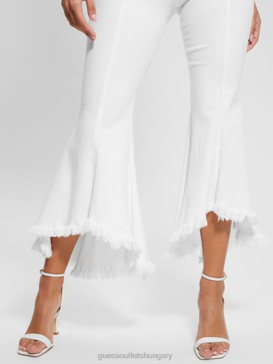 GUESS White Bufali 8ZX4F14 Sofia 1981 High-Rise Flared Jeans