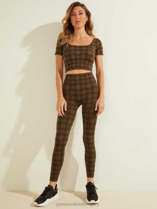 GUESS 4G Jacquard Brown Liqueur 8ZX4F2492 Della Leggings 4/4