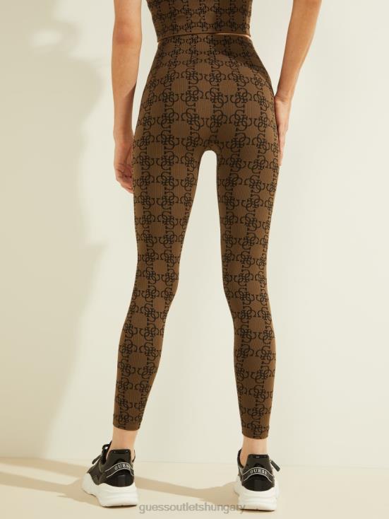 GUESS 4G Jacquard Brown Liqueur 8ZX4F2492 Della Leggings 4/4