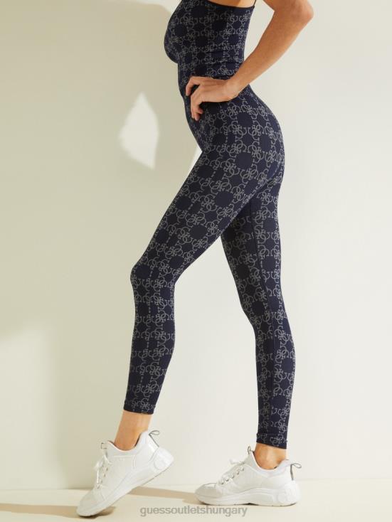 GUESS 4G Jacquard Sea Navy 8ZX4F2373 Della Logo Print Leggings