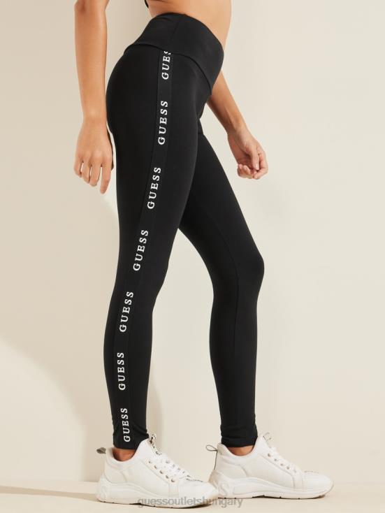 GUESS Black 8ZX4F2413 Eco Aline Logo Tape Leggings