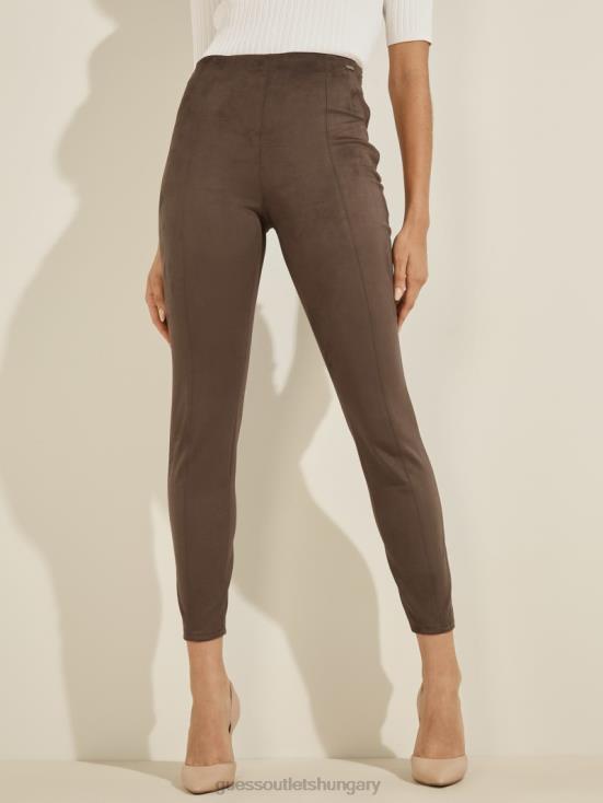 GUESS Dark Coffee 8ZX4F2427 Maya Faux-Suede Leggings
